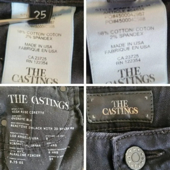 Aritzia The Castings High Rise Cigarette jeans Overdye Black size 25 - Picture 11 of 14